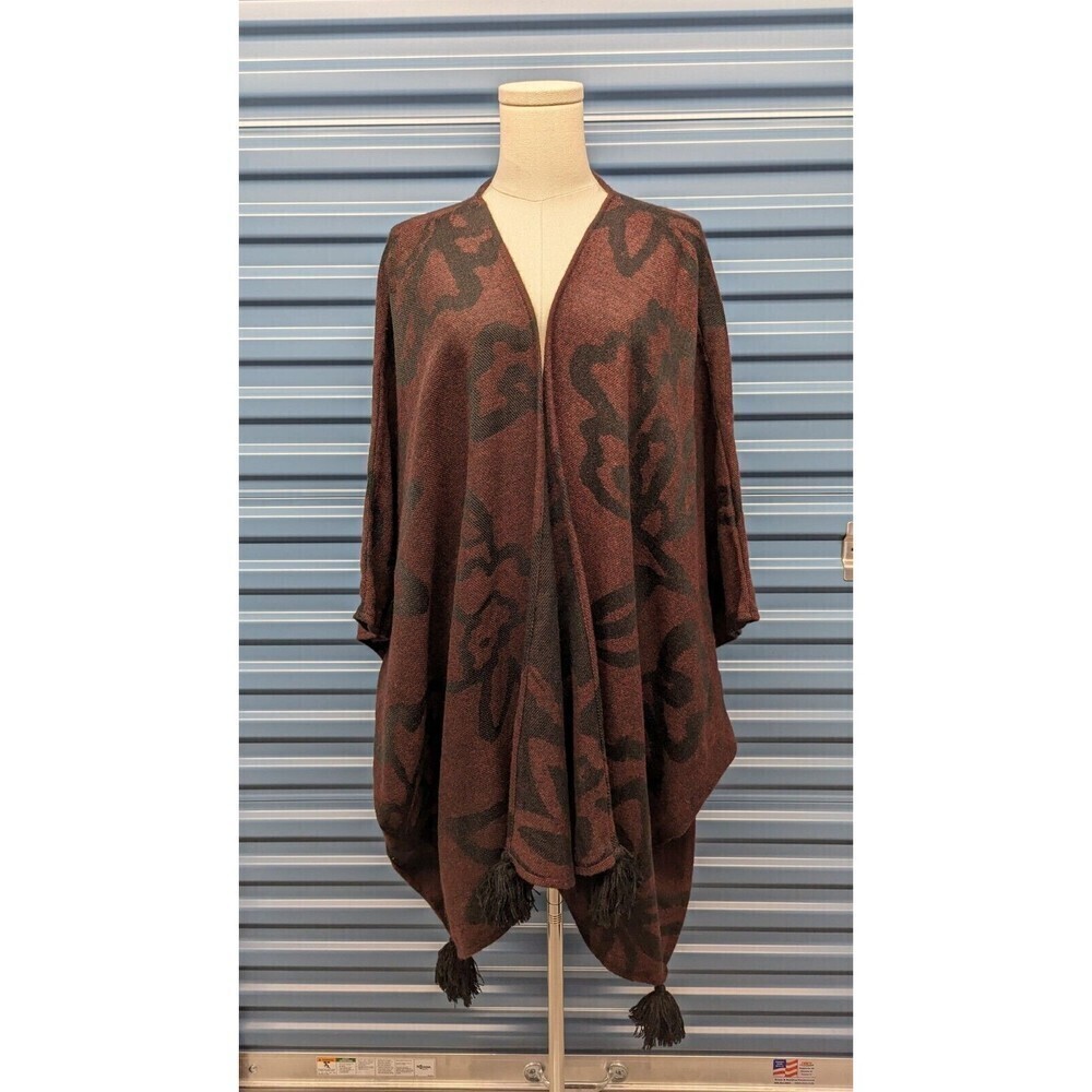 $228 Cleobella Rachel Zoe Sevigny Bordeaux Oversize Tassle Cardigan One Size - Picture 4 of 10